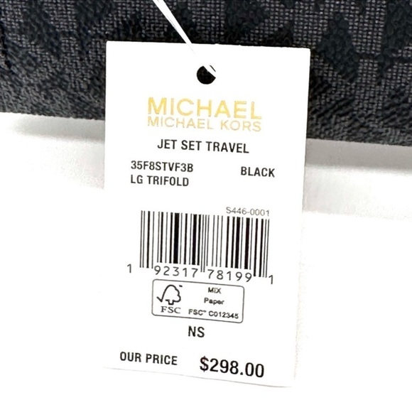 Michael Kors Large Trifold Wallet Black (NWT) - Picture 8 of 8